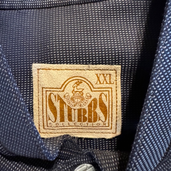 Men's Stubbs Western Wear Long Sleeve NWT Black Gray Banded Collar Shirt SZ 2XL - Picture 9 of 9